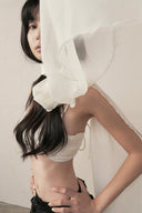 Ivory Whisper Pleated Gauze Bralette for women, from DAS LA VIE, The Viet Concept