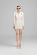 Oval A-line V-Neck Cotton Blend Mini Dress for woman, from ARTI, The Viet Concept