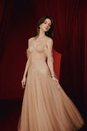 Fairy Beaded Off-Shoulder Tulle Evening Gown for women, from JOSEPHINE, The Viet Concept
