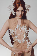 Brown Desdemona Maxi Dress for women, from La Vierge, The Viet Concept 