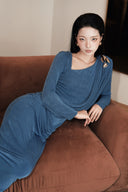 CALISTA • Valoria Asymmetric Draped Jersey Gown