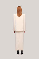Cream Bang Straight Long Sleeved Taffeta Blazer for women, from TINH, The Viet Concept 