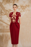 ROSEE de MATIN • Red Rose Pencil Dress