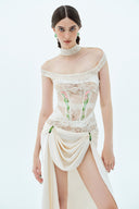 LA VIERGE • La Tierra Misma Satin & Lace Mini Dress