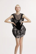SORAMAME • Gunmetal Grey Fairy Sculptural Globe Mini Dress