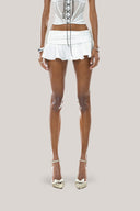 White Lenja Mini Skirt for women, from Huelley Rose, The Viet Concept 