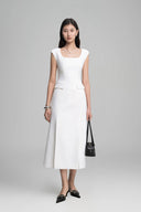 White Becca Tailored Midi Dress for women, from HOBB, The Viet Concept 