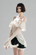 Long Silhouette Top in Cream White for women, from Must have, the Viet Concept 