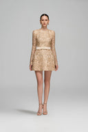 Romantic Guipure Lace Short-Sleeved Mini Dress - Luxury Couture for women, from IHF STUDIO, The Viet Concept 