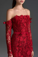 IHF STUDIO • Roselle Floral Garden Lace Off-Shoulder Mermaid Dress