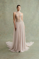 Sarelda Alyssum Embellished Chiffon Cape Gown for women, from DUONG ATELIER, The Viet Concept