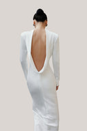 White Rosesette Maxi Dress for women, from HUONG, The Viet Concept 