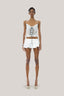 White Lenja Mini Skirt for women, from Huelley Rose, The Viet Concept 