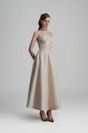 Beige Luceris Maxi Dress for women, from Calista, The Viet Concept