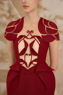 ROSEE de MATIN • Red Rose Pencil Dress