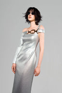 Asymmetric Sleeve Metallic Dress for women, from GVLUX, The Viet Concept 