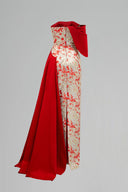 Aurélia Metallic Jacquard Asymmetric Bustier Column Gown for women, from IHF ATELIER, The Viet Concept 