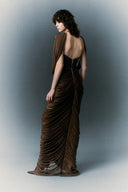 HA THANH VIET • Sedley Brown Draped Stretch Jersey Gown