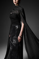 GVLUX • Étoile Marée Sequin Cape Gown