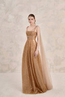 Solasta Hand-Embroidered Sequin A-Line Maxi Dress for women, from LINH PHUNG, The Viet Concept