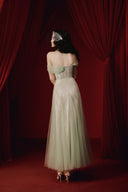 Tinley Lace Off-Shoulder Tulle A-Line Midi Evening Gown for women, from JOSEPHINE, The Viet Concept