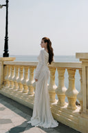 LINH PHUNG • Corvéa Ruched Stretch Lace Couture Maxi Dress