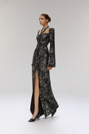 Reminiscence Gilded Tweed Halter Neck Full-Length Dress for women, from SORAMAME, The Viet Concept
