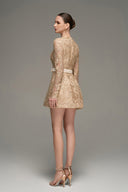 Romantic Guipure Lace Short-Sleeved Mini Dress - Luxury Couture for women, from IHF STUDIO, The Viet Concept 