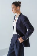 HOBB • Striped High-Waisted Wide-Leg Twill Pants