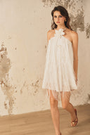 XITA • Aurora Silk Fringe Halter Mini Dress