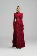 Chu Sa Hand-Embroidered Floral Tet Ao Dai Dress for women, from KEIRA TONG, The Viet Concept 