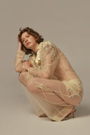 Somnolence Ivory Tulle Shirt And Pant Set for women, from POEM, The Viet Concept