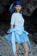 Bowtie Ruffled Taffeta Mini Skirt for women, from CAOSTU, The Viet Concept