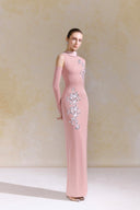 Dahlia Silk Collar Sequin Accent Jersey Dress for women, from ARTI, The Viet Concept 