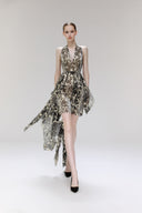 Meraki Gold Lace Halter Neck Mullet for women, from SORAMAME, The Viet Concept