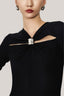 Black Esme A-line Draped Jersey Midi Dress for women, from HOBB, The Viet Concept 