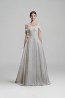 LARMES • Matilda Ivory Ruffled Evening Gown
