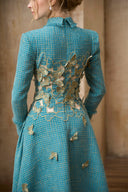 ROSEE de MATIN • Butterfly Embroidery Tweed Midi Dress