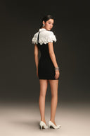 Floral Sculpted Shoulder Cape with Shirt Collar from Keira Tong, The Viet Concept
