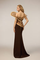 21SIX • Vespera Tulle & Royal Silk Asymmetric Embellished Gown