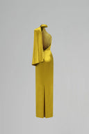 Satin Silk Asymmetrical Halter Gown With Cross Detail for women, from IHF ATELIER, The Viet Concept