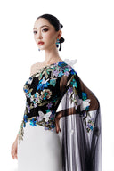 Butterfly Garden One-Shoulder  Lace Tulle Couture Gown fir women, from MR CRAZY & LADY SEXY, The Viet Concept 