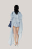  Blue Lanata Blouson Flute Sleeved Chiffon Extra Short Length Set for women, from Dá La vie, The Viet Concept 