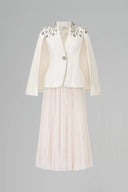 CALISTA • Delphine Embellished Taffeta Statement Blazer