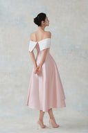 LARMES • Dakota Blush Draped Evening Gown