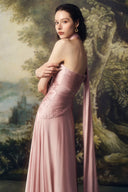 LINH PHUNG • Lysora Silk Satin Draped Evening Gown