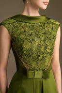A-Line Agate Silk & Guipure Lace Deconstructed Collar Gown for women, from IHF ATELIER, The Viet Concept 