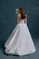 WHITE PLAN • Nina High-Neck Lace Taffeta Bridal Ballgown