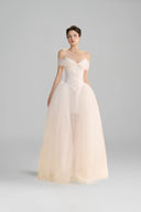 LINH PHUNG • Serenity Off-Shoulder Illusion Tulle Maxi Dress