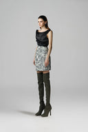 Umbra Draped Organza Sequin Silk Mini Dress for women, from SORAMAME, The Viet Concept
